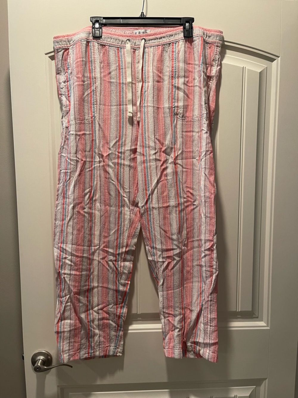 Dash Striped Pink and White Drawstring Pants